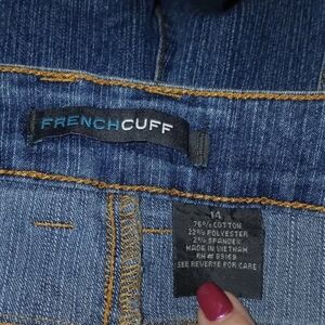 French Cuff Women's Dark Blue High-Rise Denim Jeans